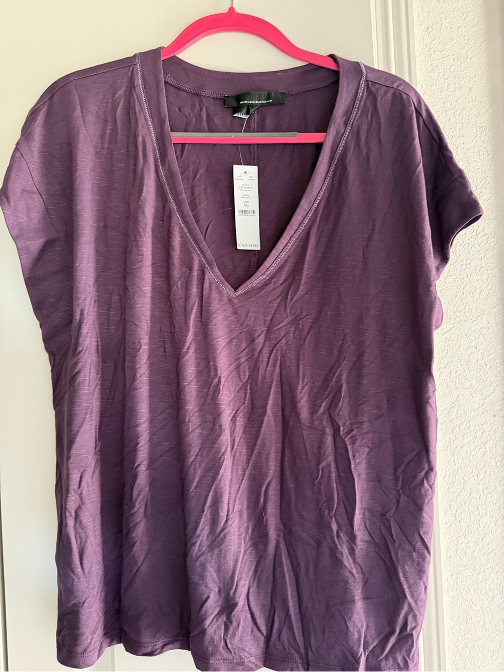 Women's Black Dahlia V-Neck Tee from WHBM
